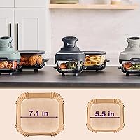 Vista 7 de Forros desechables para freidora de aire para Ninja Crispi, 260 piezas de accesorios desechables para freidora de aire Ninja Crispi para contenedor