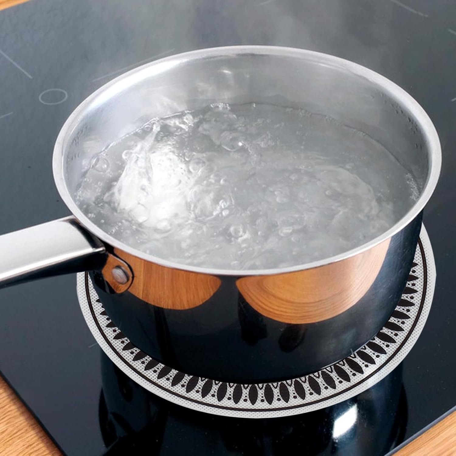 2pcs Induction Cooktop Mat, Induction Cooktop Protector Mat, Multifunctional Silicone Mats for Cooktop Cover (24.5cm)