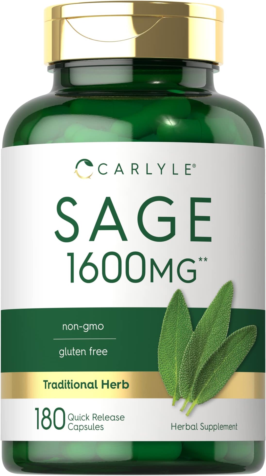 Carlyle Sage Supplement | 180 Capsules | High Potency | Non-GMO, Gluten Free