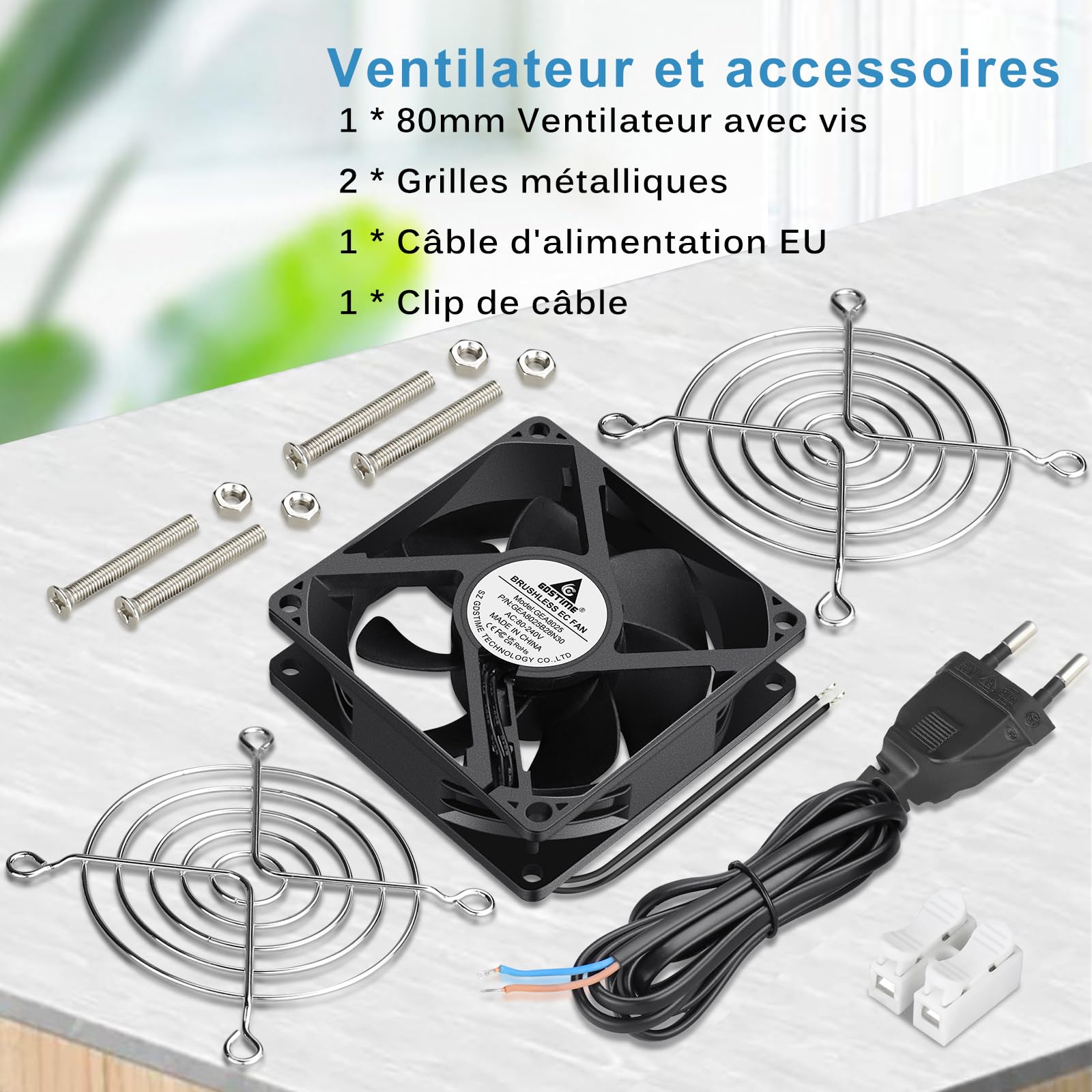GDSTIME AC EC Ventilateur 220V 80mm PC Fan 230V 80x80 à roulement à billes | ventilateur pc 80mm 220v fan 80x80x25