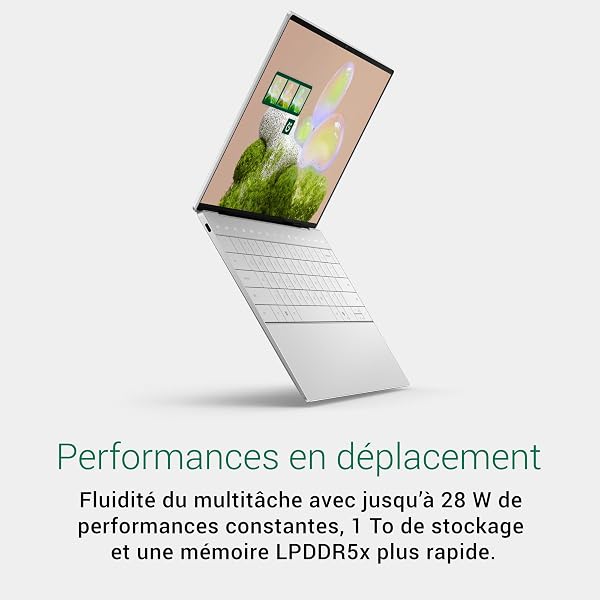 Dell XPS 13 (9350) PC Portable Copilot+ 13.4" FHD+ 120 Hz, Intel Core Ultra 7 Series 2 - Intel Evo Edition, 32 Go RAM, 1 to SSD, Intel Arc, Windows 11 Home, Clavier rétroéclairé AZERTY - Platine - 3
