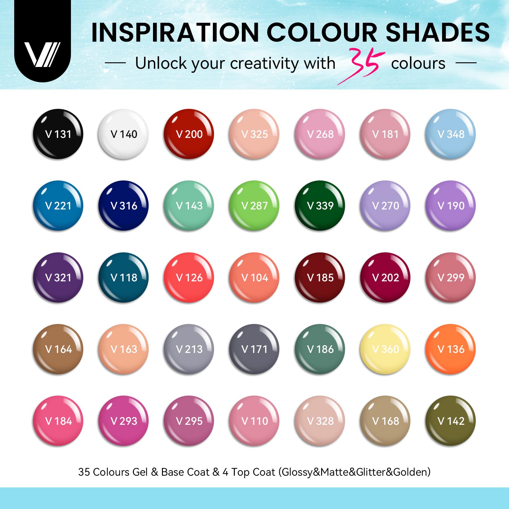 VANREESA 35 Colours Gel Nail Polish Set including U V Light Classic Black White Red Nude Gel Nail Kit Suitable for All Seasons Gels Nail Polish Kit Manicure Salon Gifts for Women - Image 2