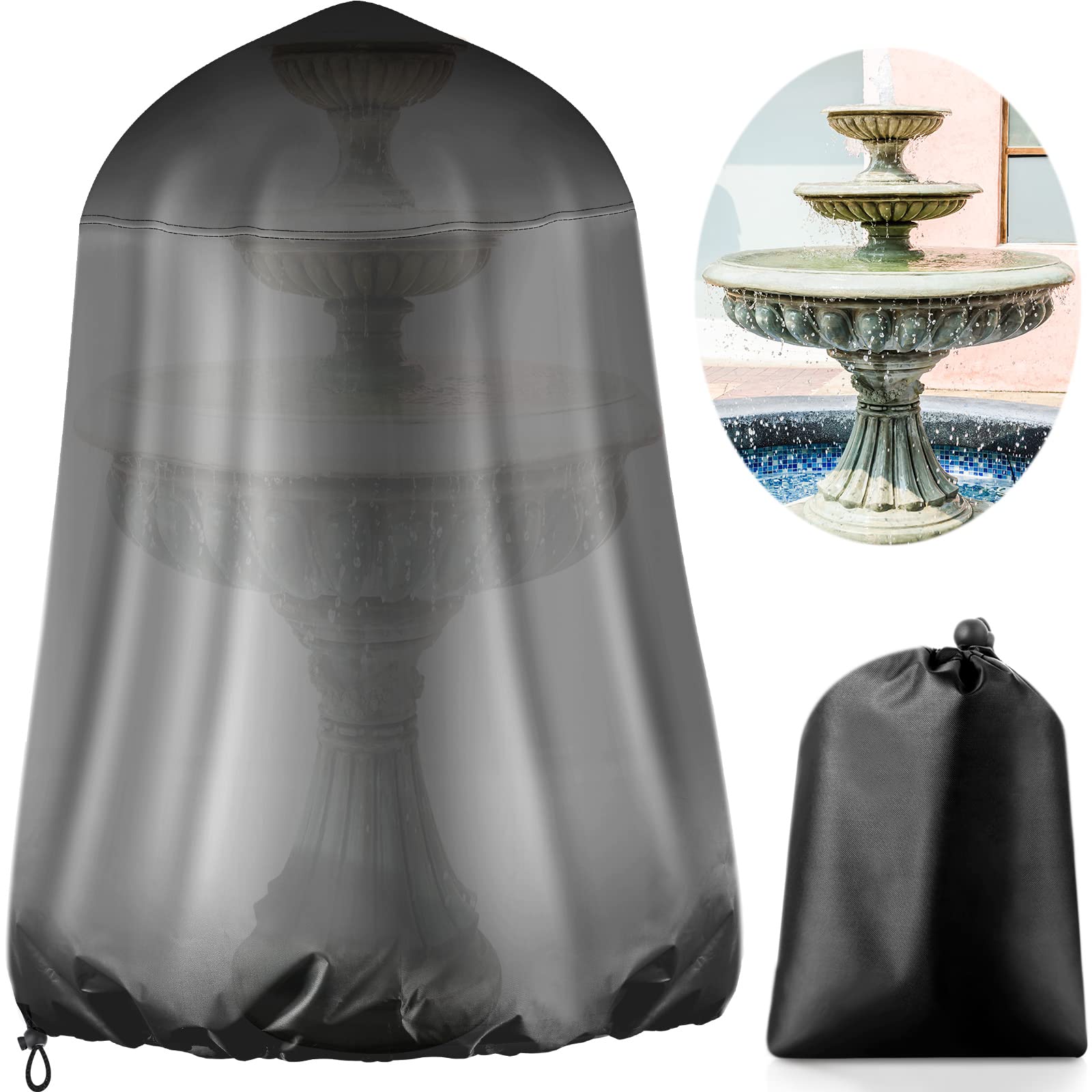Housse de fontaine en Oxford 600D robuste, protection imperméable haut de gamme pour l'hiver