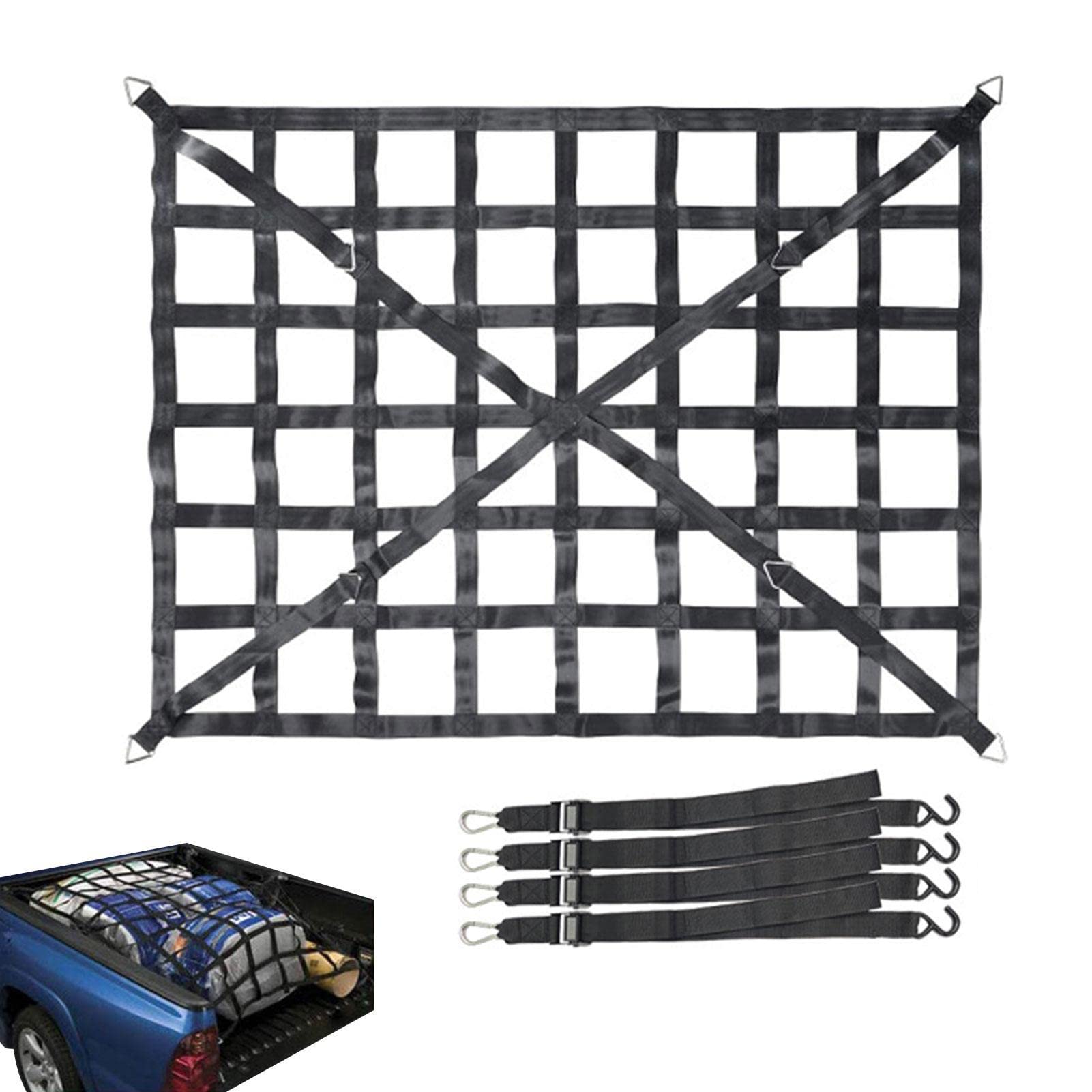 Buy Pomurom Roof Rack Cargo Net,4" x 4" Cargo Net For Pickup Truck Bed