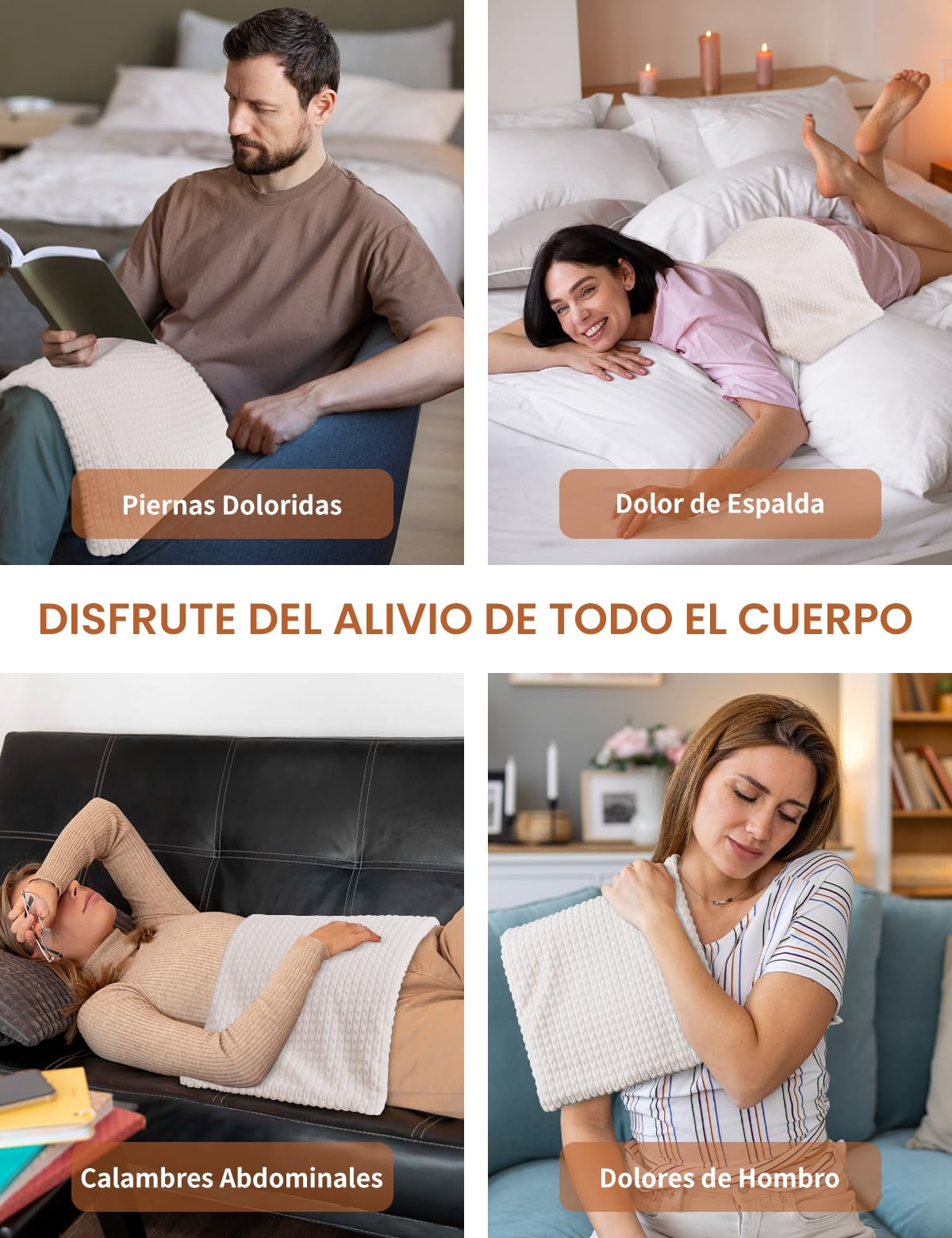 Manta Eléctrica con Funda Desmontable Lavable, Almohadilla Térmica Eléctrica, 6 Niveles de Temperatura, Apagado Automático de 3 Horas, Regalo Cálido para Familiares y Amigos