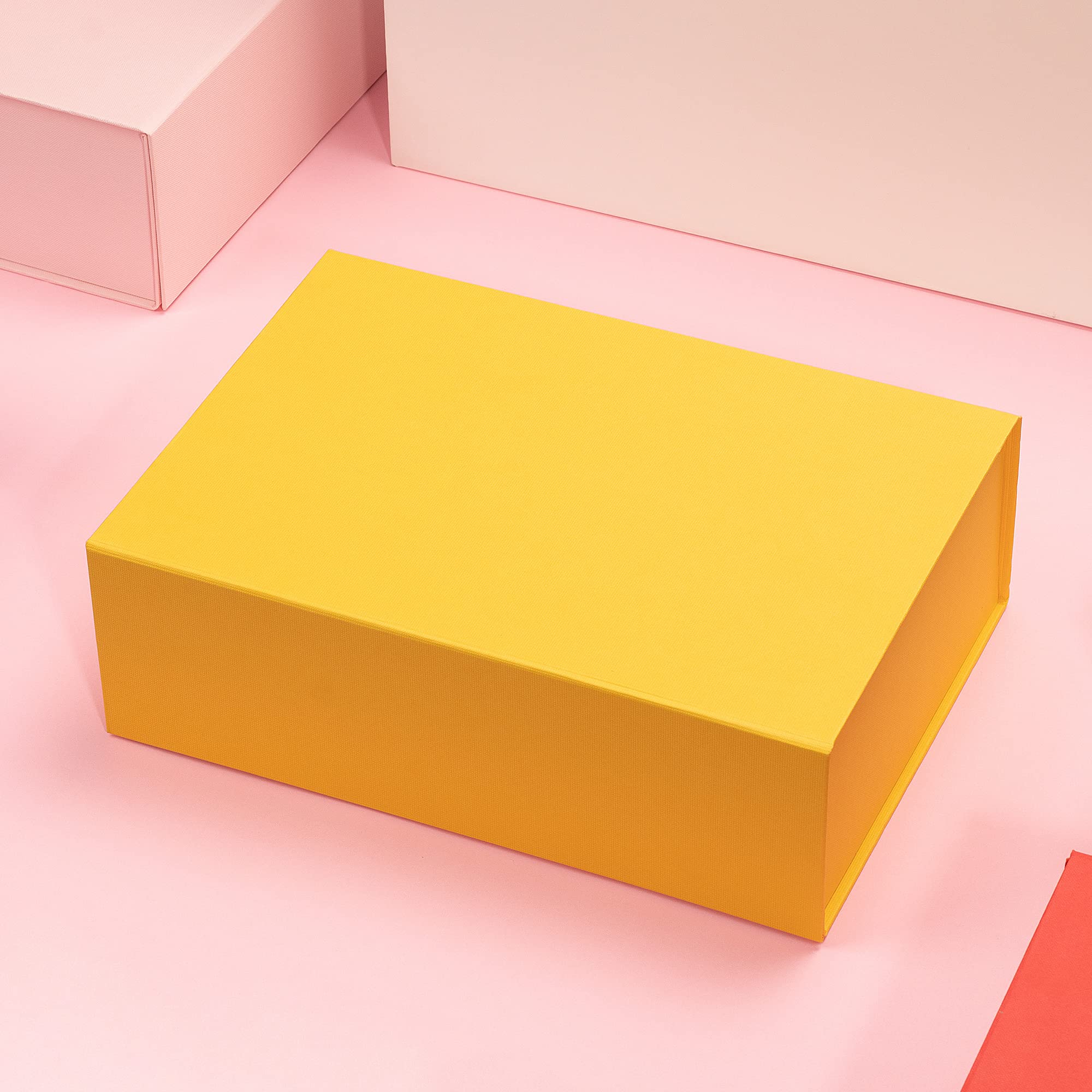 ADEL DREAM Faltende Geschenkbox für Kleidung - 10 Stück, Groß, Goldgelber