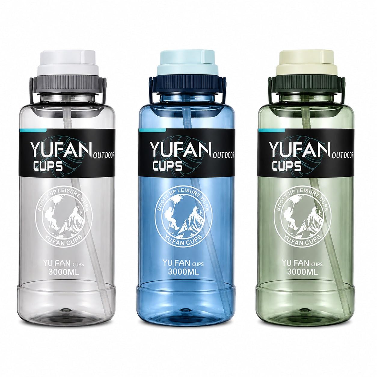 AQUAFIT YUFAN 3L Water Bottle - 100oz Large Sports Jug -2