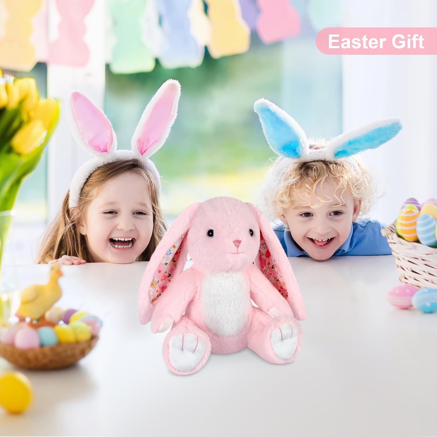 SuzziPals Heatable & Coolable Bunny Stuffed Animal, Microwavable Heating Pad Stuffed Animal for Soothing & Relaxation, Lavender Scented Bunny Plush Toy, Easter Rabbit Gifts for Kids