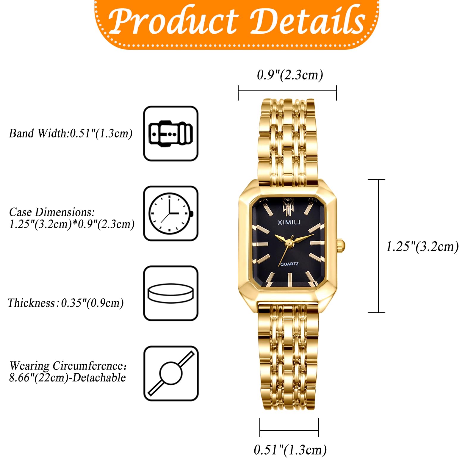 JewelryWe Orologio da Polso al Quarzo da Donna Cinturino in PU Pelle Regalo