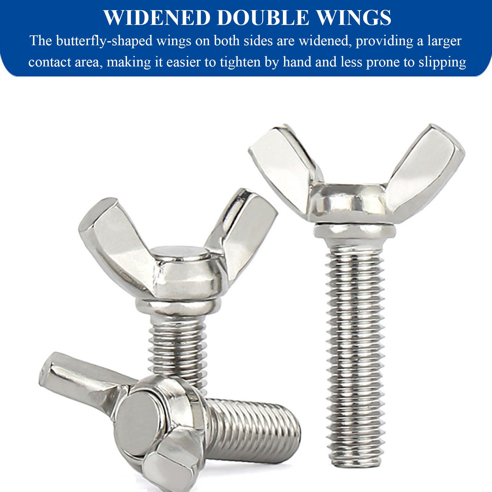 Vite ad ala, Vite ad alette M8×30Mm-M8×50Mm da 10 pezzi, chiusura a macchina in acciaio inossidabile adatta for apparecchiature elettroniche e uso industriale(M8x45mm)