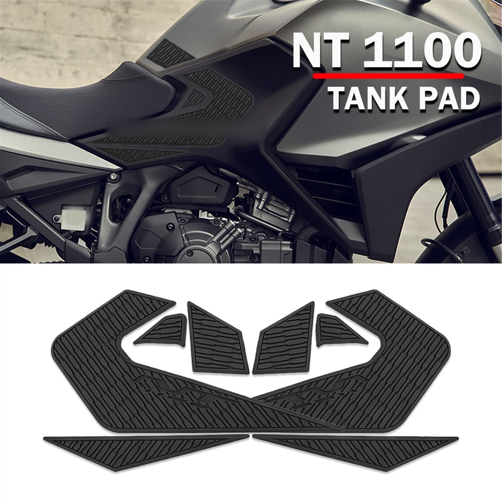Para NT 1100 NT1100 2021-2023 Accesorios de la motocicleta Antideslizante Side Tanque de combustible Pegatinas Pad Adhesivo de goma