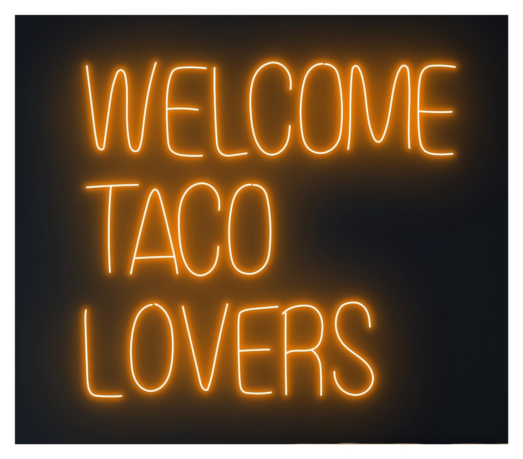 Hanging Art Neon Signs "Welcome Taco Lovers"Neon Sign Mexican Tacos Led Light Food Room Restaurant Storefront Window Display Business Entrance 50cm