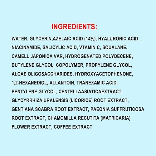 Miniatura 8 de Crema de ácido azelaico 14% para aliviar el enrojecimiento, manchas oscuras, suero facial con niacinamida y vitamina C previene brotes de acné,