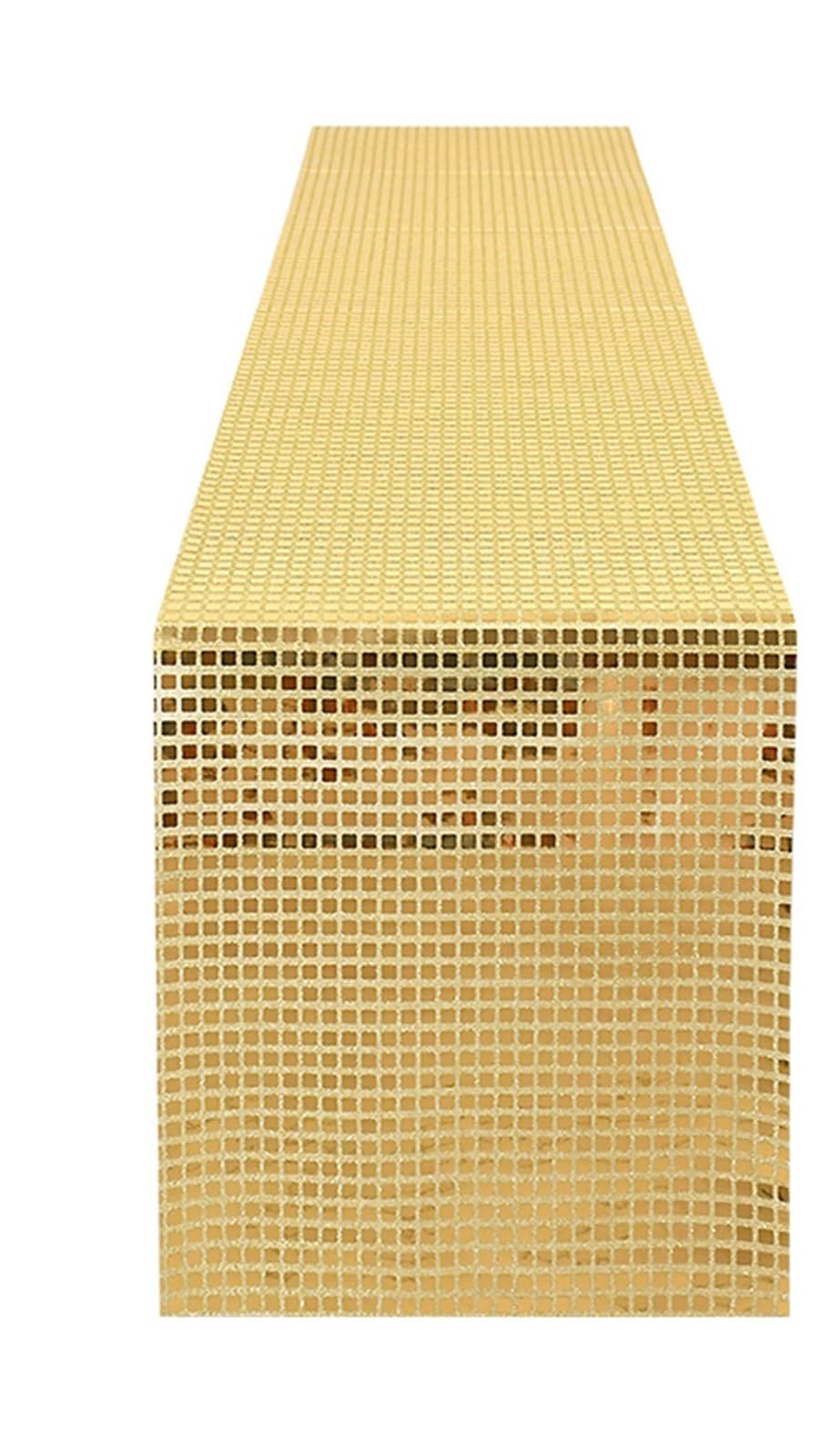 Disco Table Runner 30*180cm Glitter Sequin Table Runner Mirror Gold/Silver Foil Metallic Dining Decoration(B03)