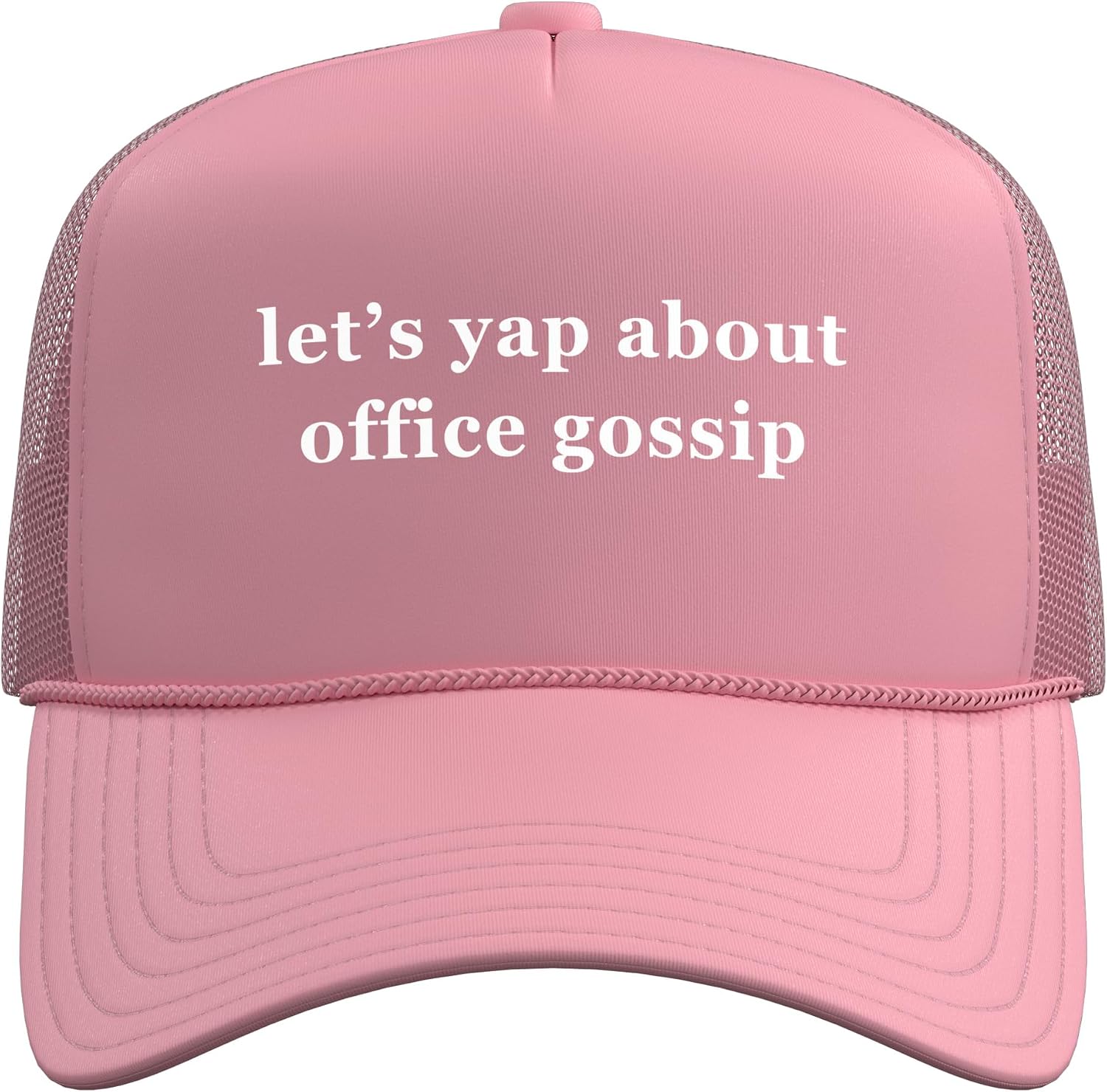 Let's Yap About Office Gossip Funny Coworker Meetings Trucker Hat with Adjustable Mesh Back image 2