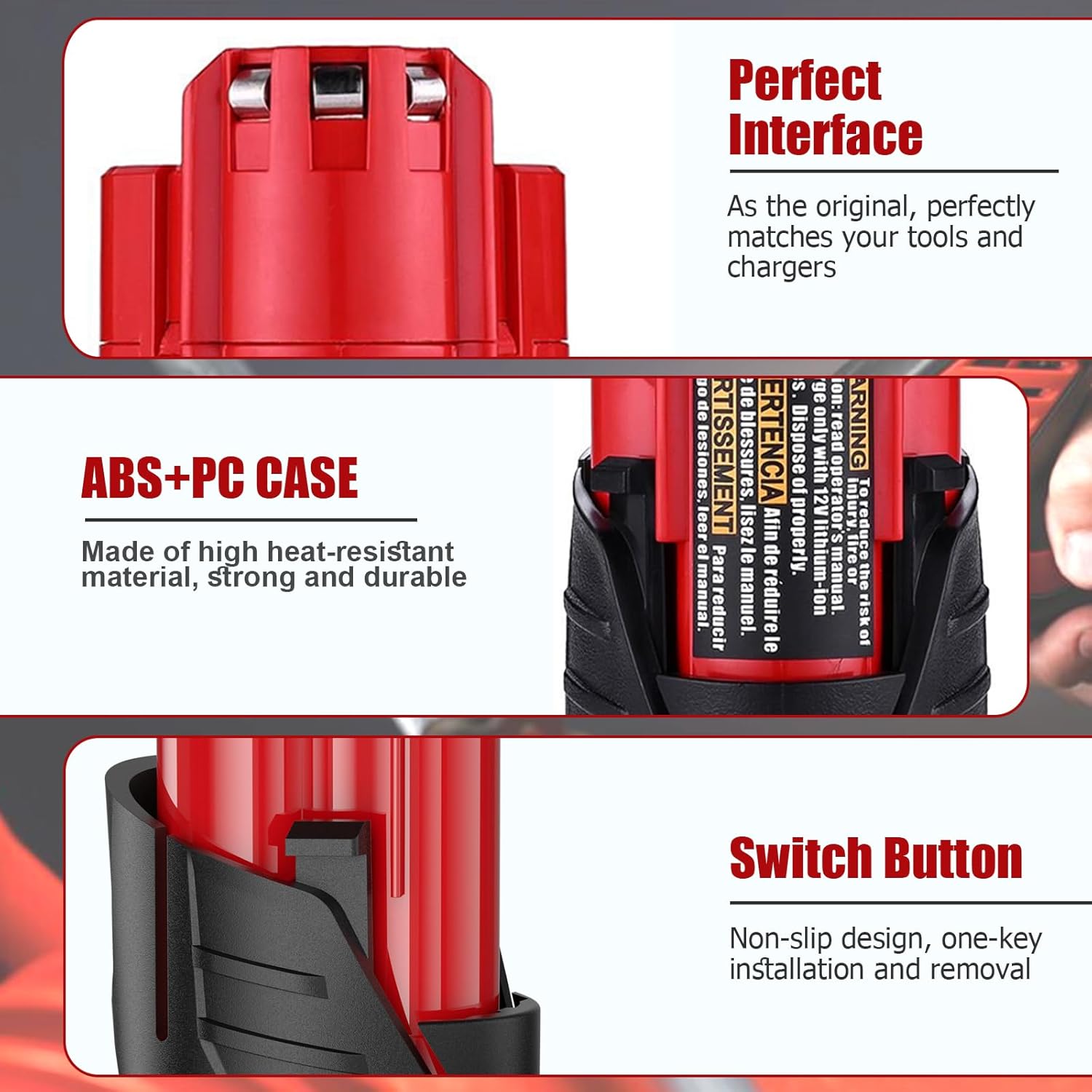 4Packs Upgraded 3500mAh 12V Replacement for Milwaukee M12 Battery Lithium Compatible with Milwaukee 12 volt Battery 48-11-2420 48-11-2401 48-11-2460 48-11-2402 48-11-2412 48-11-2411 48-11-2410