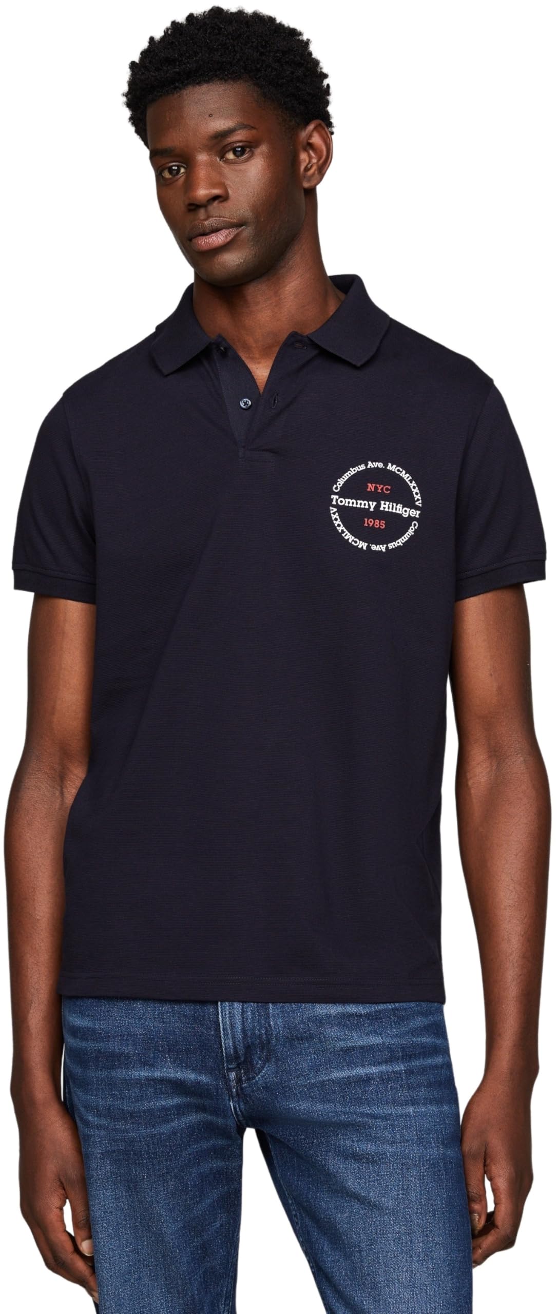 Tommy Hilfiger Men Hilfiger Roundle Reg Polo S/S Polos, Blue, M