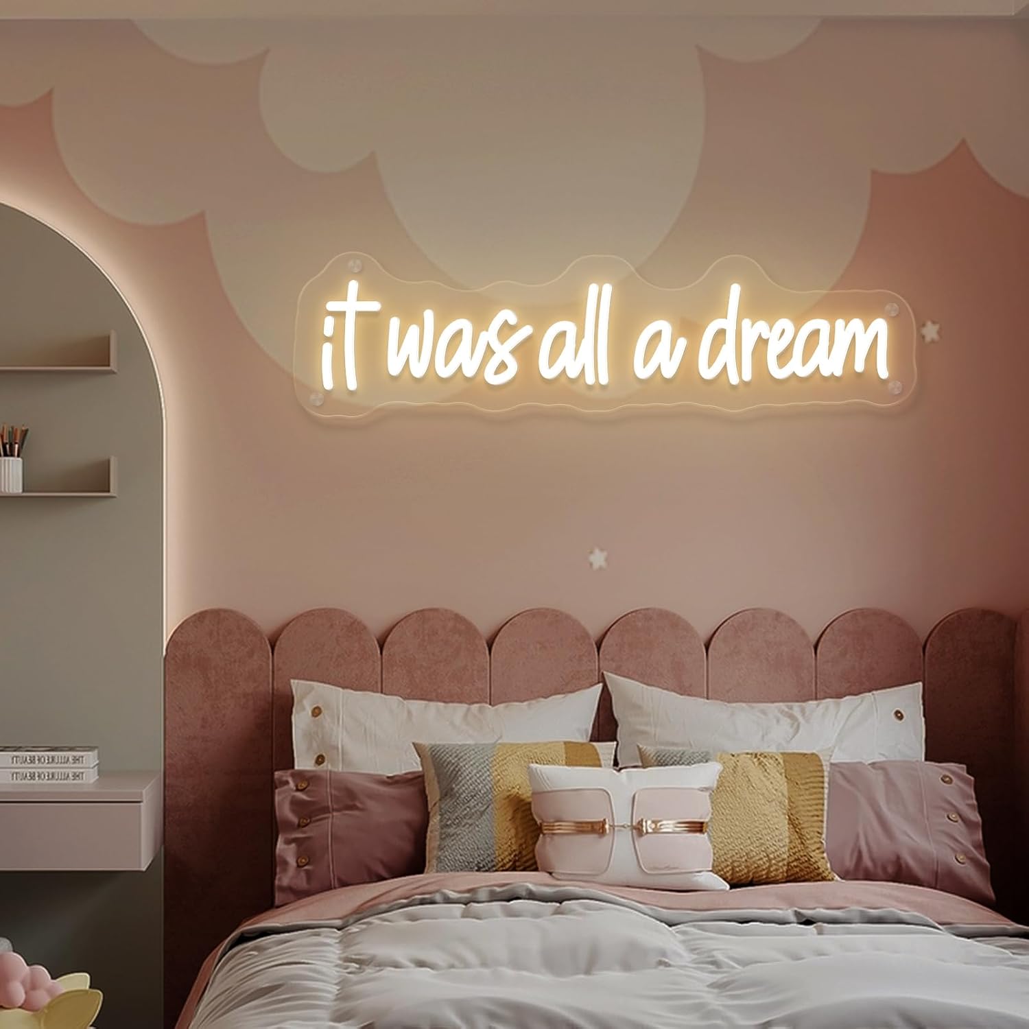 It Was All A Dream Neon Sign USB Powered Three Adjustable Brightness It Was All A Dram Neon LED Signs for Room Decor for Living Room Bedroom Wedding neon SIgn Chrisma Gifts Birthday Gifts