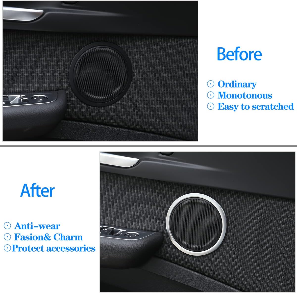 CHEAYAR Car Inner Speaker Cover Trim Decor Ring Fit for Toyota Supra GR A90 A91 MK5 2019-2022 Car Door Speaker Frame Trim Cover is Made of ABS Material, 4PCS (Chrome-Silver)