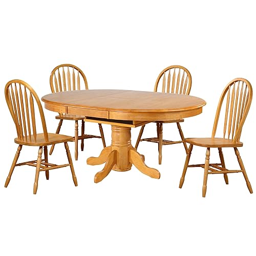 Sunset Trading Oak Selections - Juego de mesa de comedor, acabado ligero