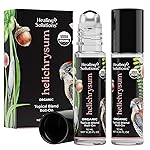 Healing Solutions - (2 Pack) Helichrysum Essential Oil Organic Roll On Set USDA Certified Roller - Perfume, Body Massage, Skin - Helichrysum Organic Essential Oil Roller for Skin & Bruises