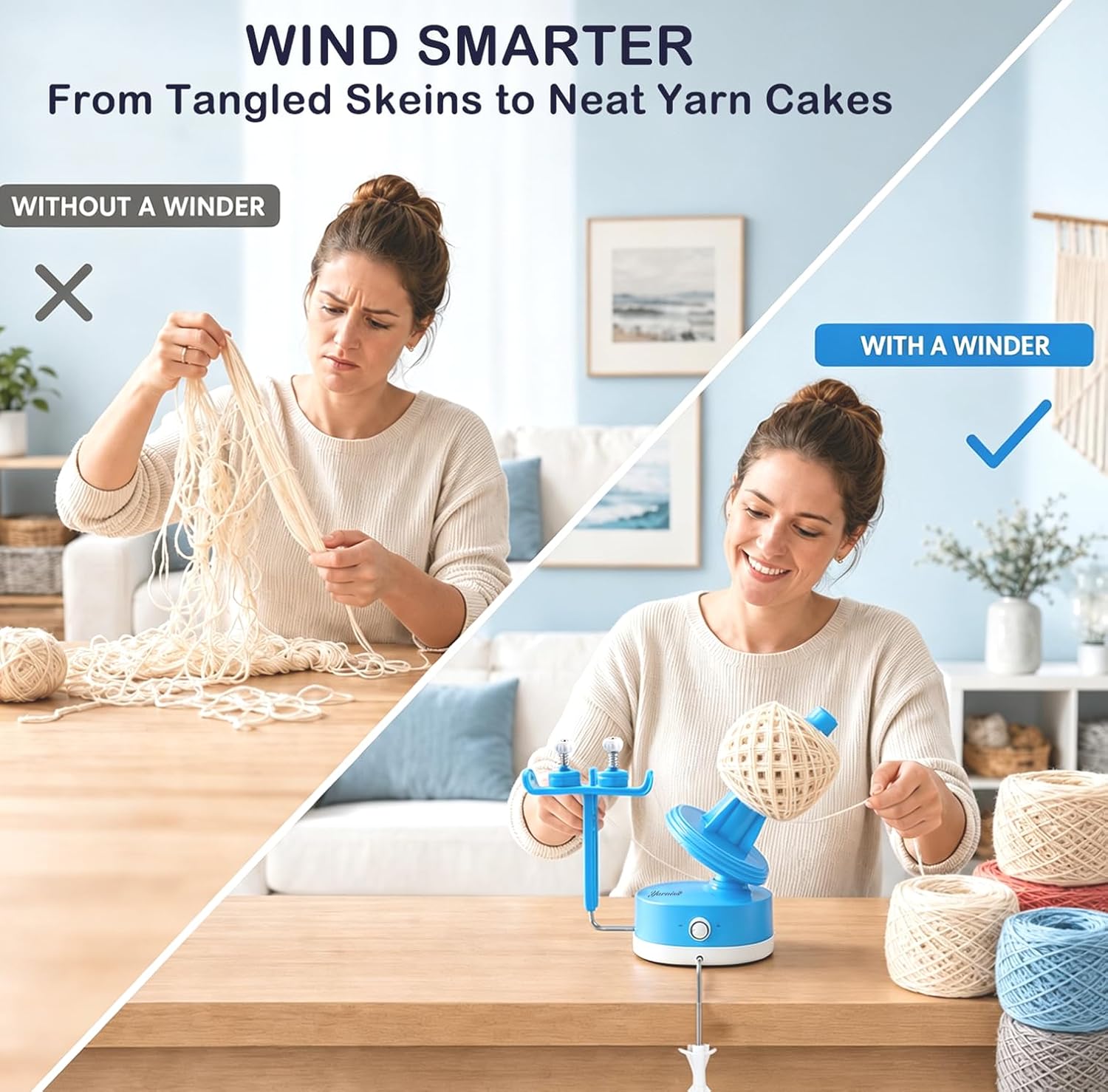 Yarniss Electric Yarn Winder 10oz, Large Automatic Yarn Ball Cake Winder