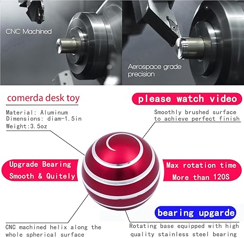 Miniatura 2 de Juguetes de escritorio para juguete cinético Gadgets geniales para adultos, niños, adolescentes, girando hasta 180 segundos, juguete para aliviar el