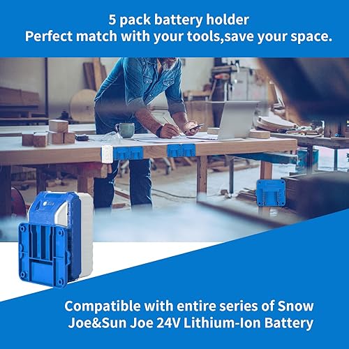 Miniatura 5 de Paquete de 5 soportes de batería para batería de iones de litio de 24 V Snow Joe y Sun Joe, soportes para muelle (con 10 tornillos)