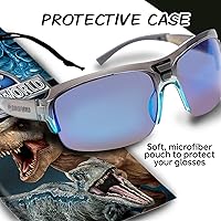 Vista 5 de Universal Studios Jurassic World - Gafas de sol para niños, elegantes, cómodas y duraderas, con protección UV, con funda de transporte suave
