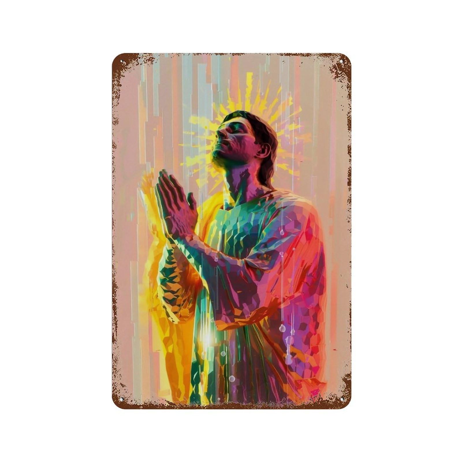 MGHTGRWE Christ’s Holy Halo 04 Poster Wall Art Iron Vintage Metal Tin Sign Modern Home Cofffee Club Art Bar Shop Decor 30x20cm