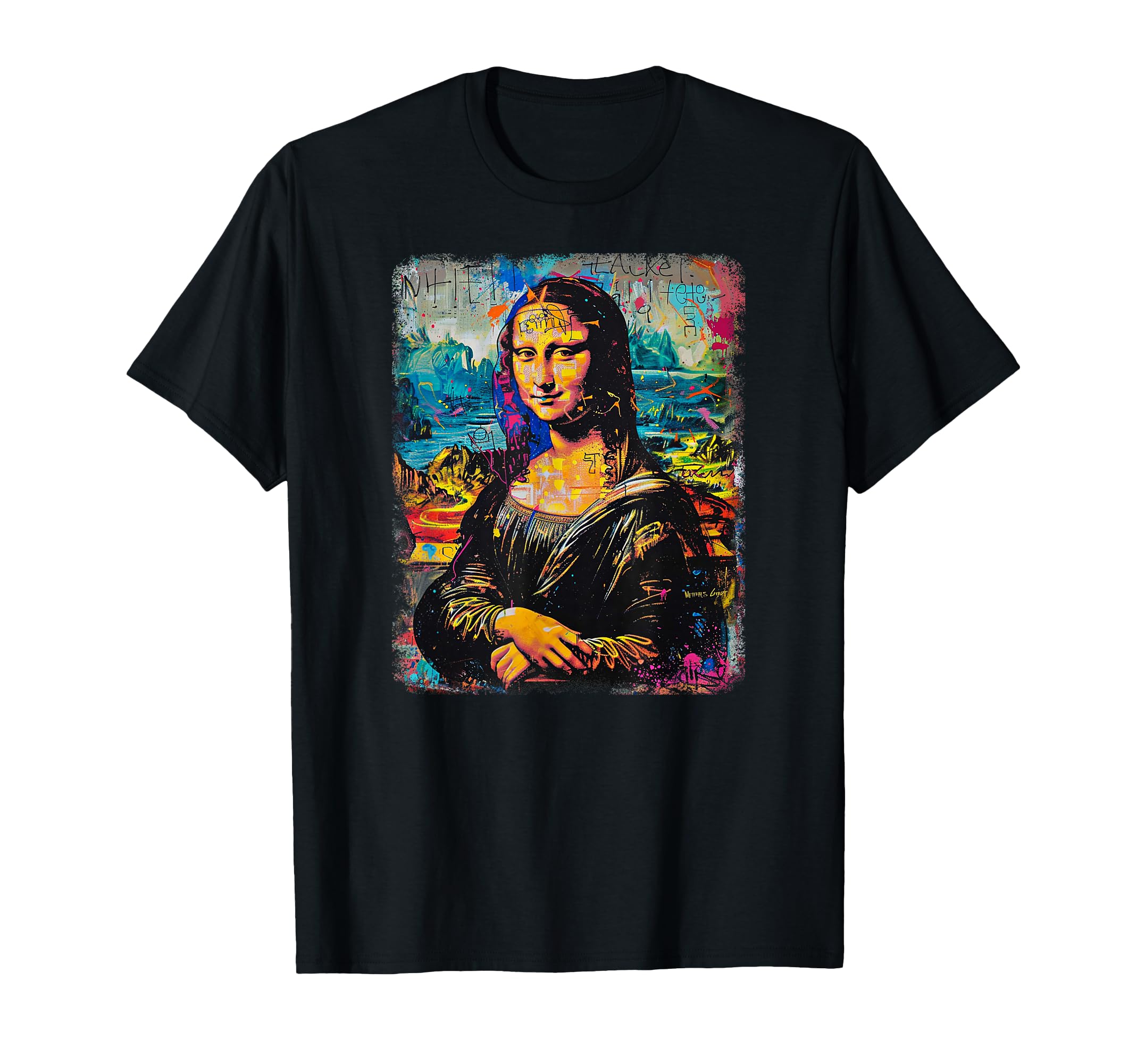 Abstract Graffiti Art Leonardo Da Vinci Art Mona Lisa T-Shirt