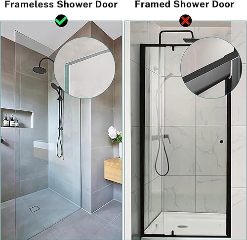 Miniatura 7 de Ganchos para puerta de ducha de vidrio sin marco para baño (paquete de 3), ganchos para toallas sin taladro, sin palillos, para colgar ropa, pelotas