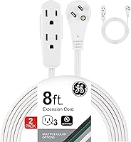 Vista 12 de GE Cable de extensión plano de 3 salidas de 3 pies, cable de extensión a tierra con múltiples tomas, extensor de salida de 3 clavijas, enchufe