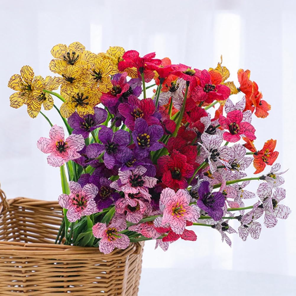 Xiaokeis Artificial Violet Flowers, 6 Bundles Fake Flowers Plant Artificial Violet Flowers Uv Resistant Faux Bouquet Decor for Home, Garden and Wedding(Purple) - Image 4