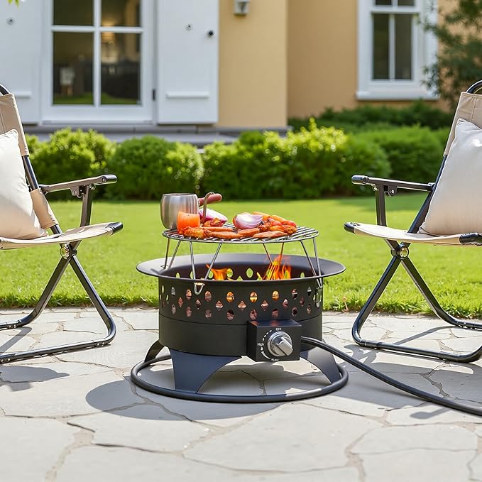 Breezz Brasero Portátil de Propano 60000 BTU con Parrilla miniatura 7