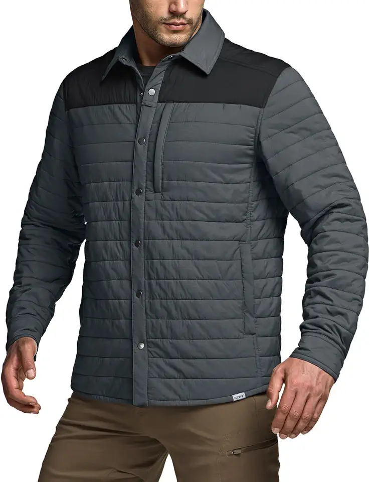 CQR Men's Lightweight Warm Insulated Jacket, Windproof Water Resistant Winter Active Coat for Hiking Work Outdoor Tactical