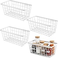 Vista 12 de Paquete de 2 organizadores de cestas colgantes de pared sobre la puerta del gabinete, cestas de alambre para organizar - cestas colgantes que