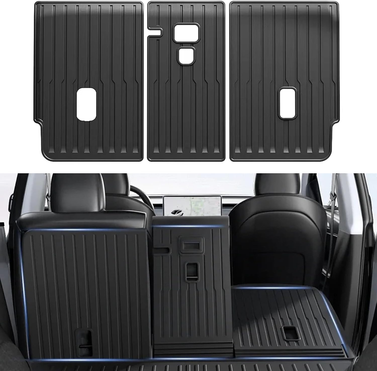 Heavy-Duty TPE Rear Seat Back Protector for Tesla Model Y 2025 2026 Juniper 5-Seater, All-Weather Waterproof Scratch-Resistant Backrest Cover,Easy Install Cargo Liner Interior Accessories