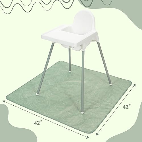 Miniatura 12 de S&T INC. Tapete de salpicaduras para debajo de la silla alta, resistente al agua, 42 x 42 pulgadas, alfabeto azul Alfabeto azul,Verde,Dispersión