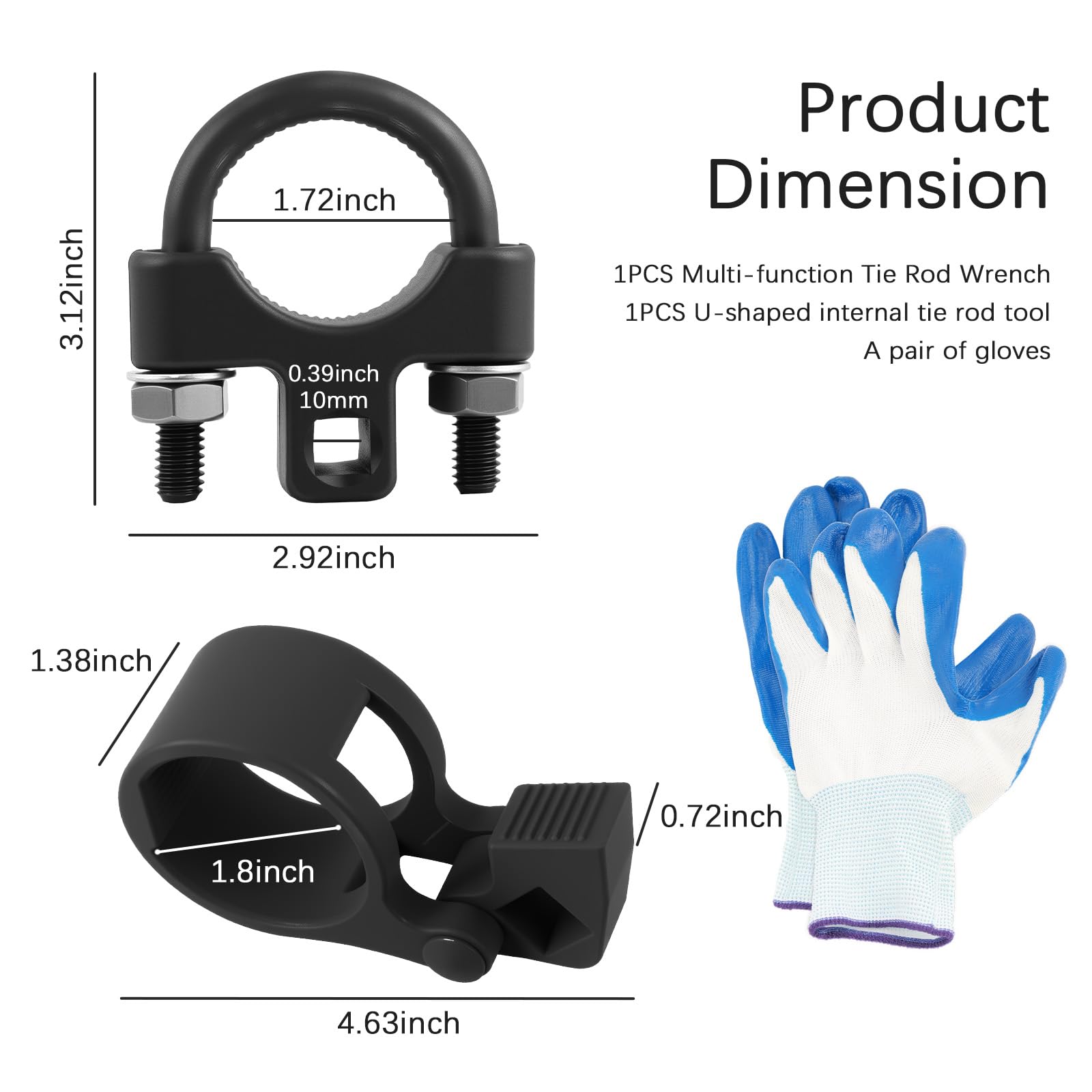 Strumento di rimozione del tirante interno dell'auto con chiave da 1/2", strumento per tirante interno con porta di azionamento da 3/8" per staccare le aste trasversali, strumenti di rimozione