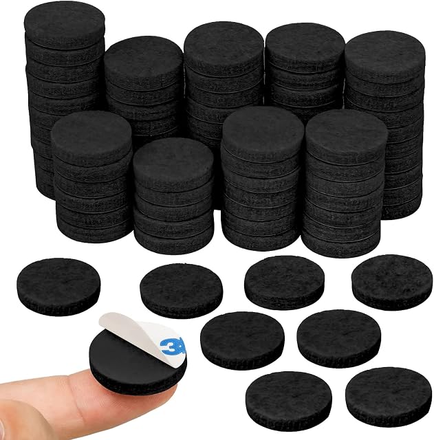 80pcs Felt Pads for Furniture Black Floor Protectors for Chairs Self Adhesive Furniture Pads for Chair Leg Thick Anti Scratch Felt Pads for Table Sofa 25MM 5MM