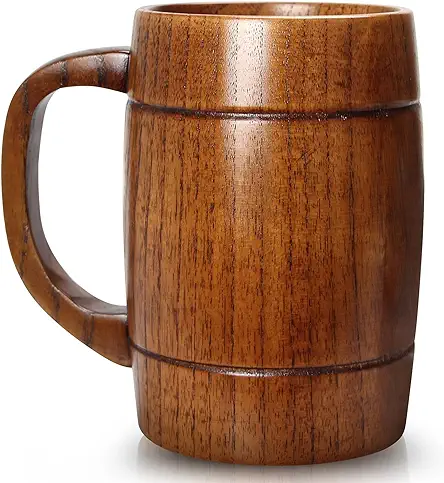 18 oz Large Wooden Beer Mug Best Wood...