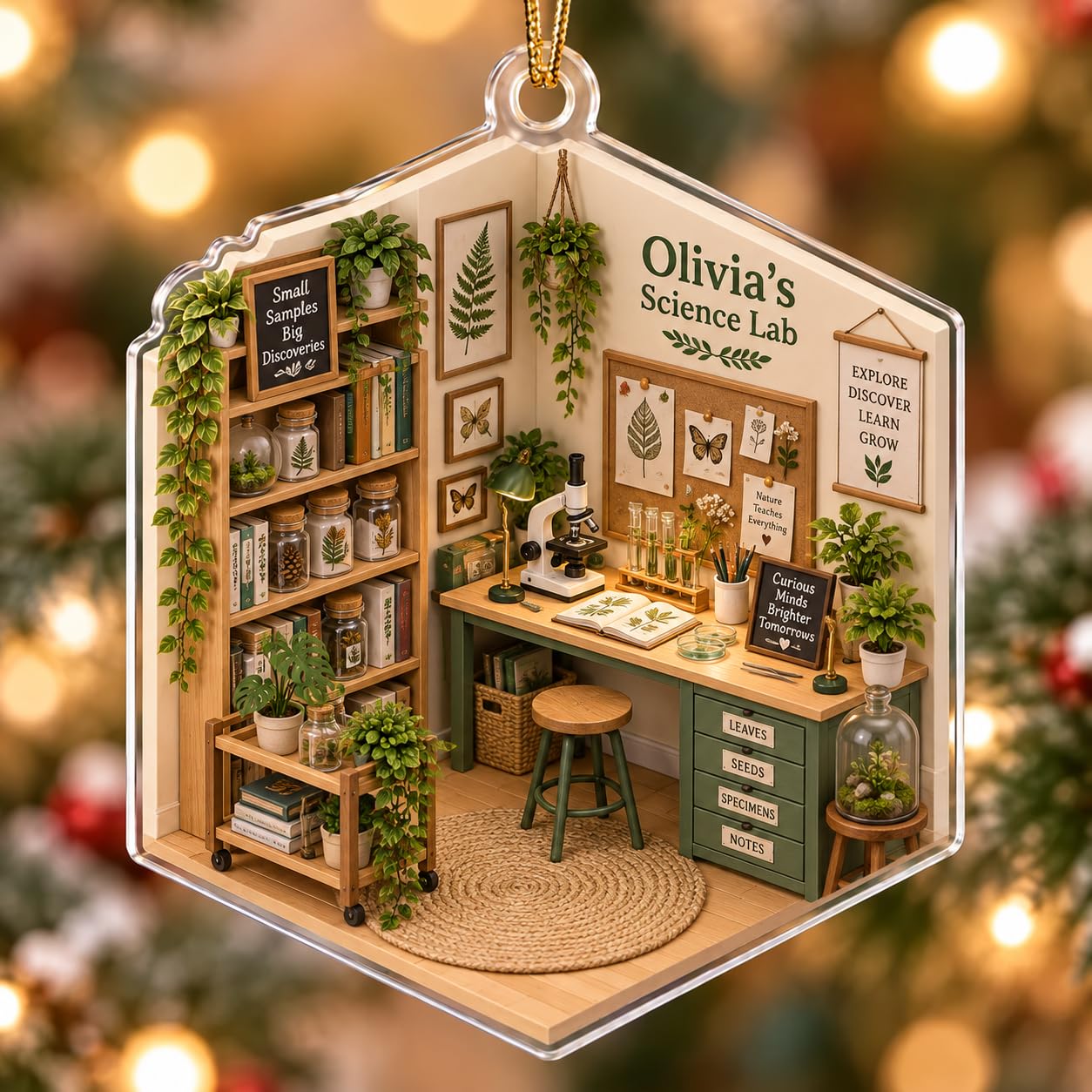 Custom Science Lab Christmas Ornament Nature Science Lover Keepsake Gift | Name Science L…