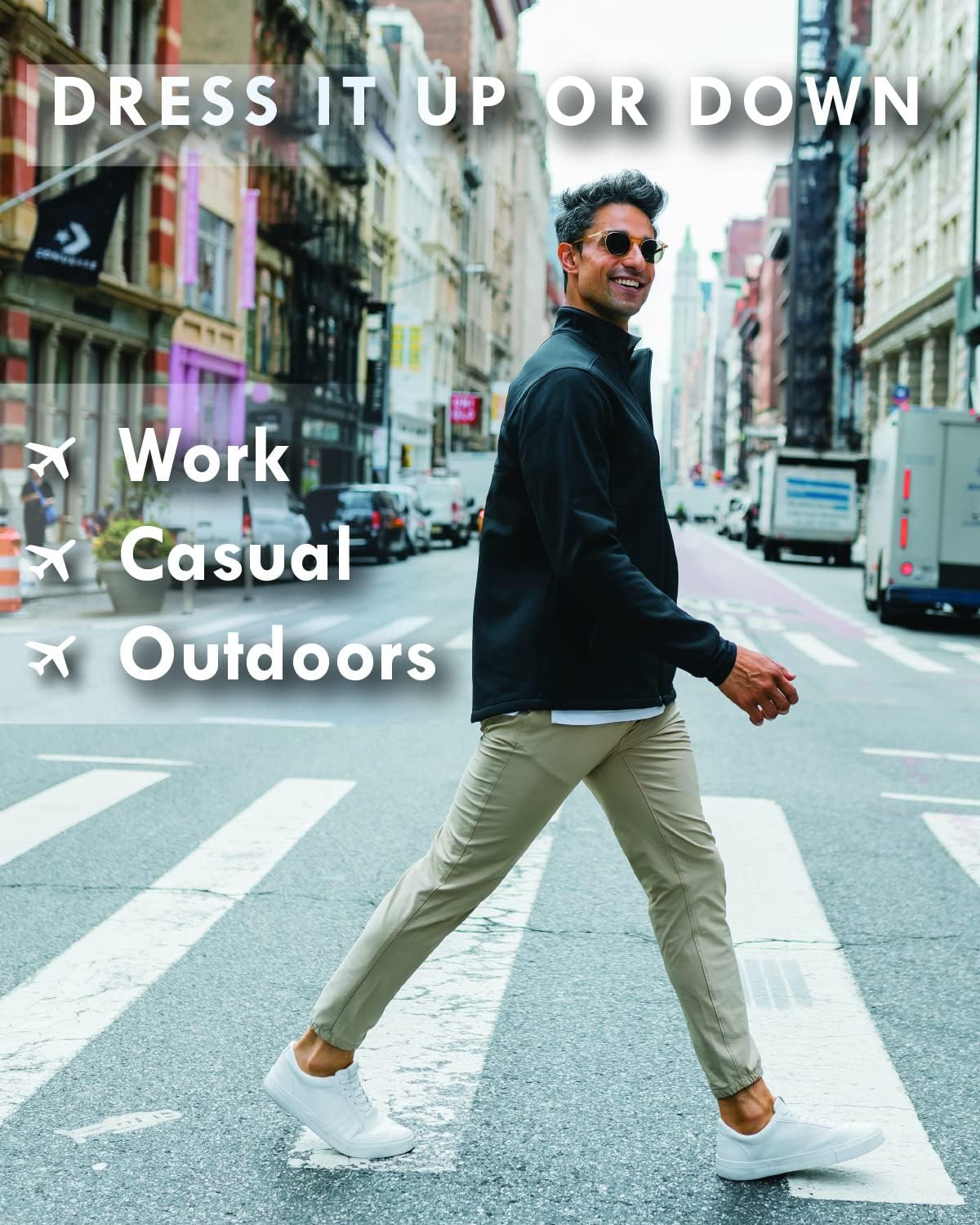 NxTSTOP Men's Lightweight Water Resistant Jacket - Softshell, Fleece Lining Black/M Travleisure - Travel, Office, Outdoors in Fall, Winter, Spring, Summer