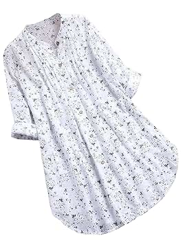 Amazon.co.jp: [セカンドルーツ] 小花柄 シャツ チュニック 花柄