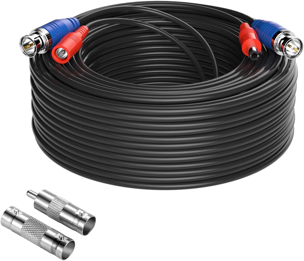Anlapus 30M 100ft BNC Video and DC Power Cable Extension Cable Lead for ...