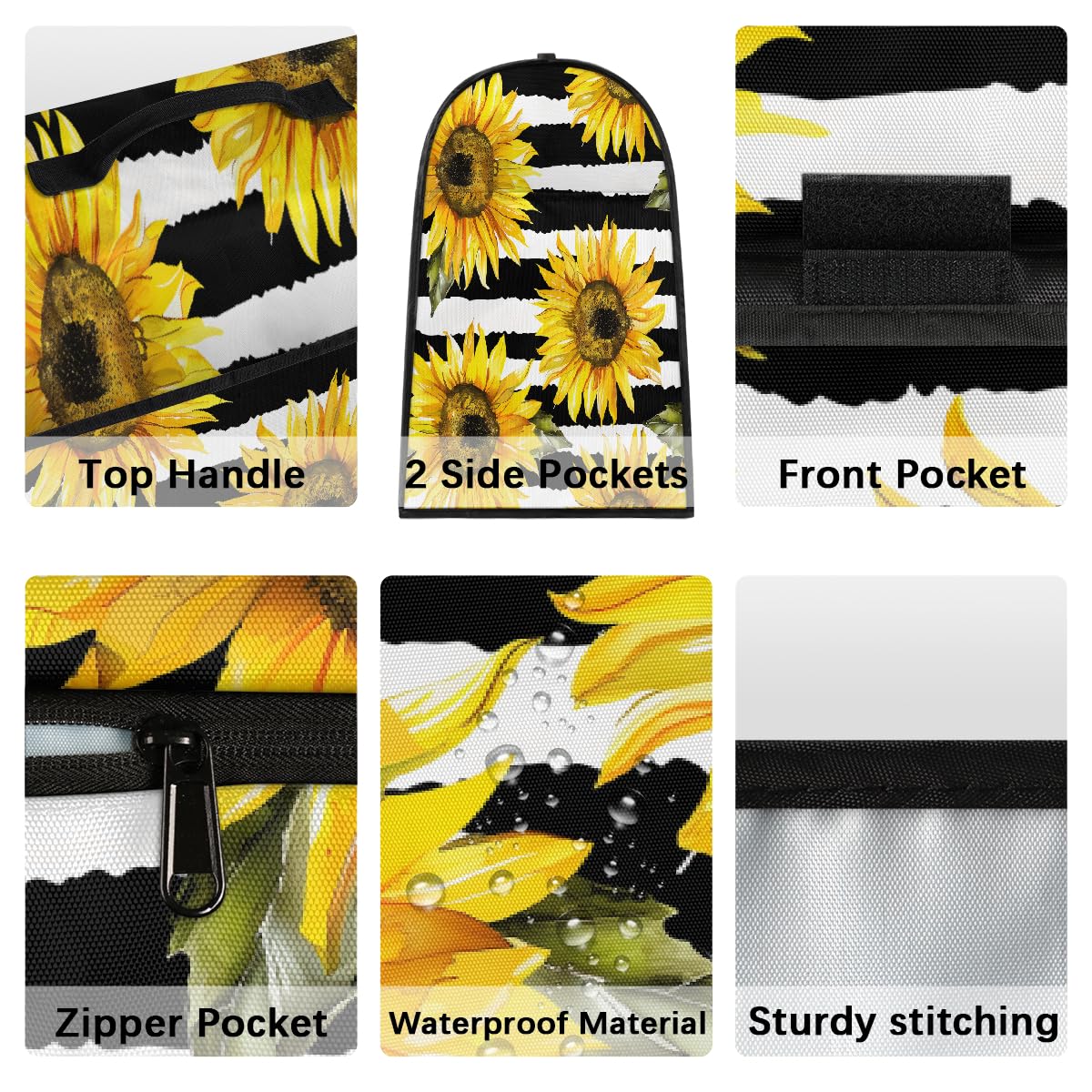 Mixer Cover Coffee Maker Cover Watercolor Sunflower Stripes Stand Mixer Cover With Pockets Kitchen Aid Mixers Accessories