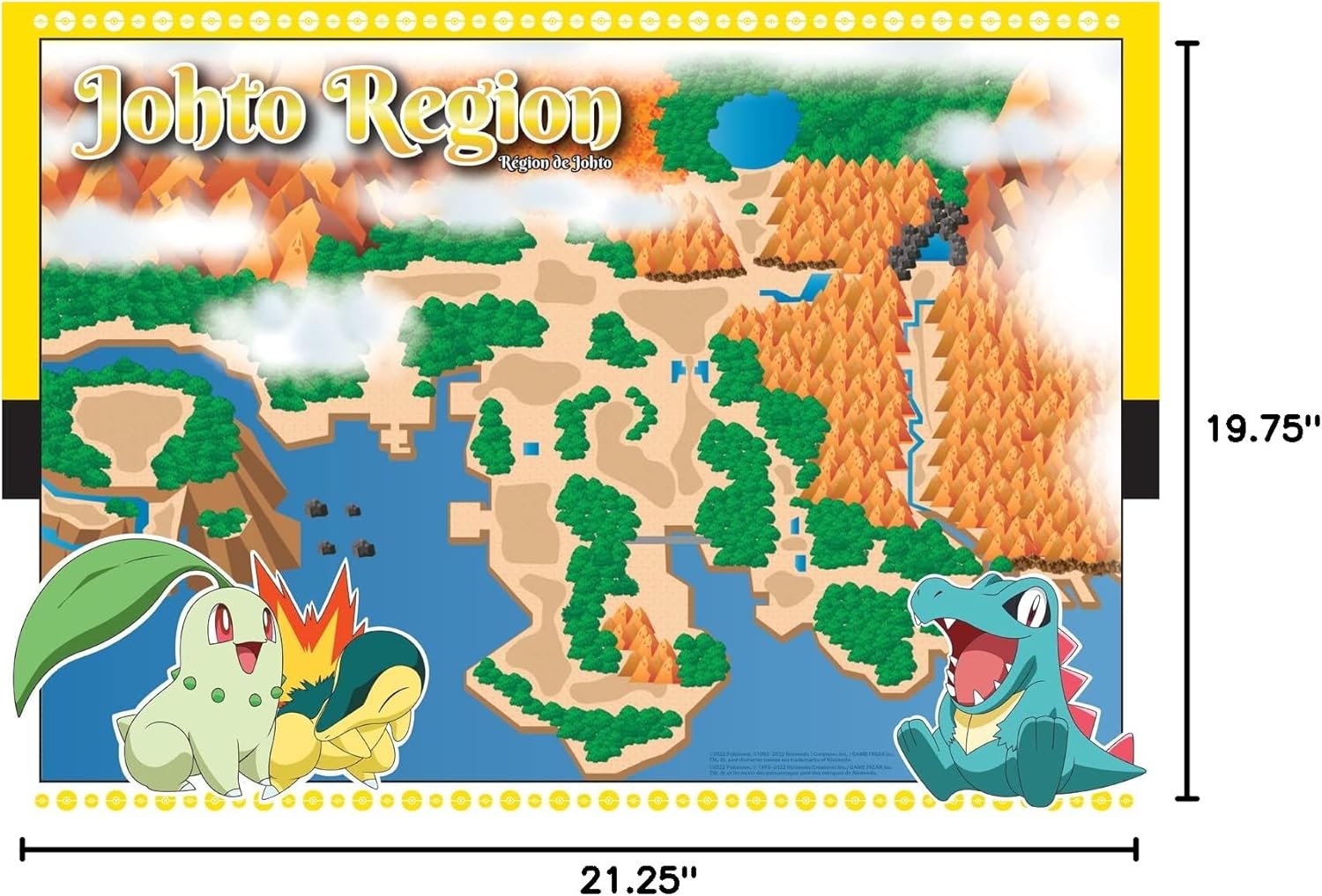 Buffalo Games - Pokemon- Johto Region - 500 Piece Jigsaw Puzzle for Adults -Challenging Puzzle Perfect for Game Nights - Finished Size is 21.25 x 15.00