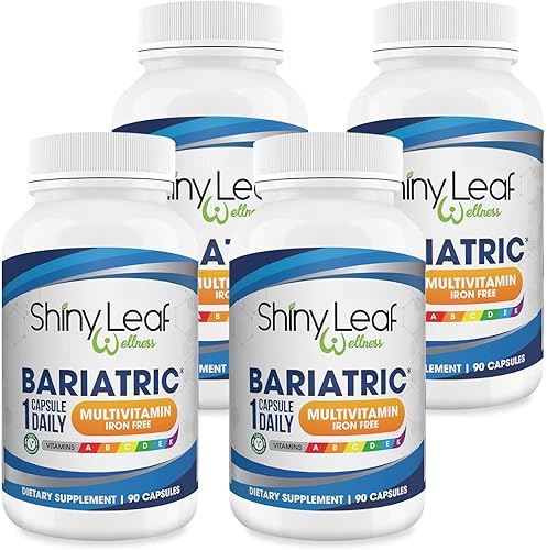 Shiny Leaf Cápsulas multivitamínicas bariátricas sin hierro para pacientes poscirugía bariátrica, suplemento dietético una vez al día sin hierro