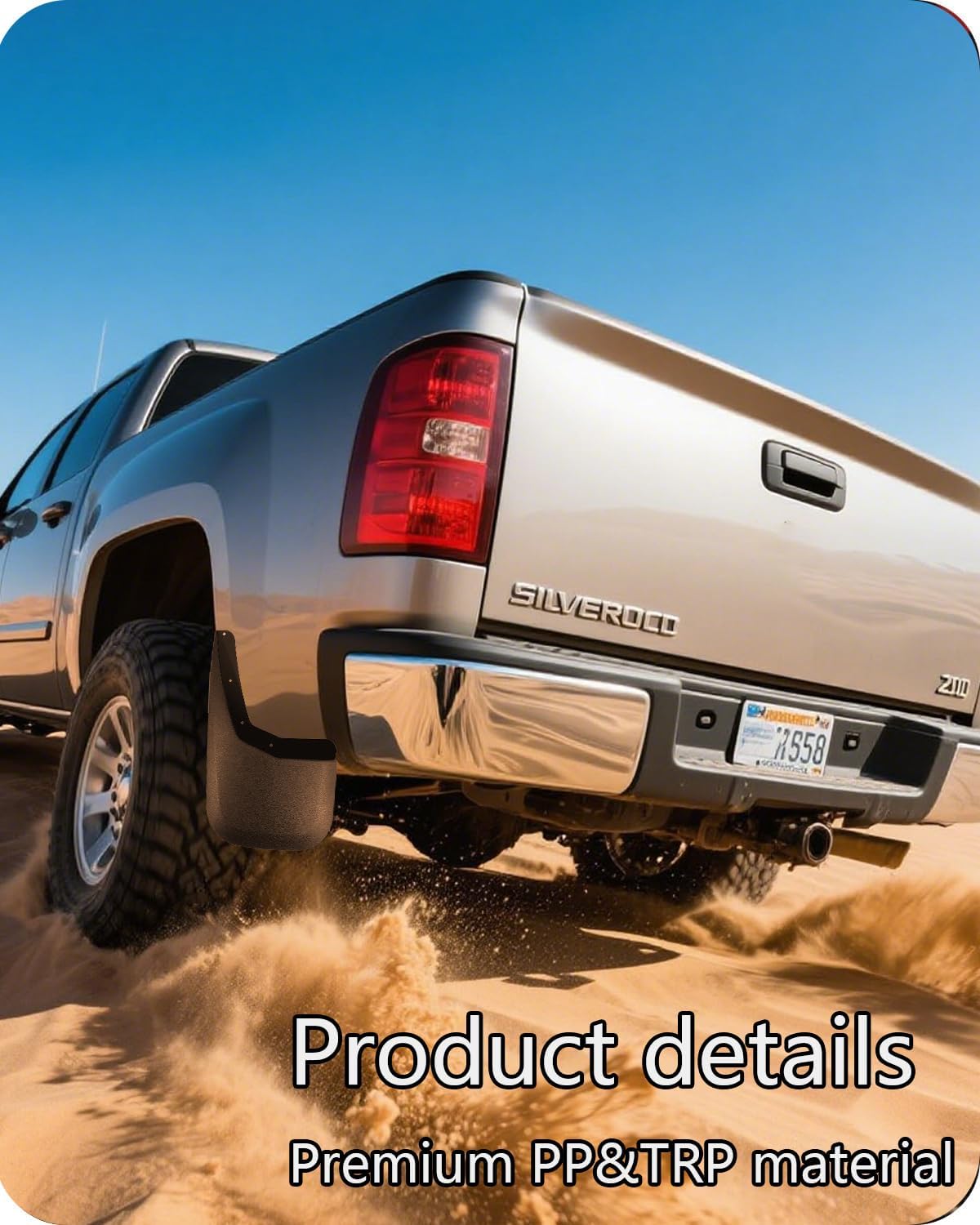 Premium Mud Flaps for Silverado Trucks,4PC Direct Fit Splash Guards for 2007-2013 Chevy Silverado 1500/2500HD/3500HD | All-Weather Mud Guards Front & Rear